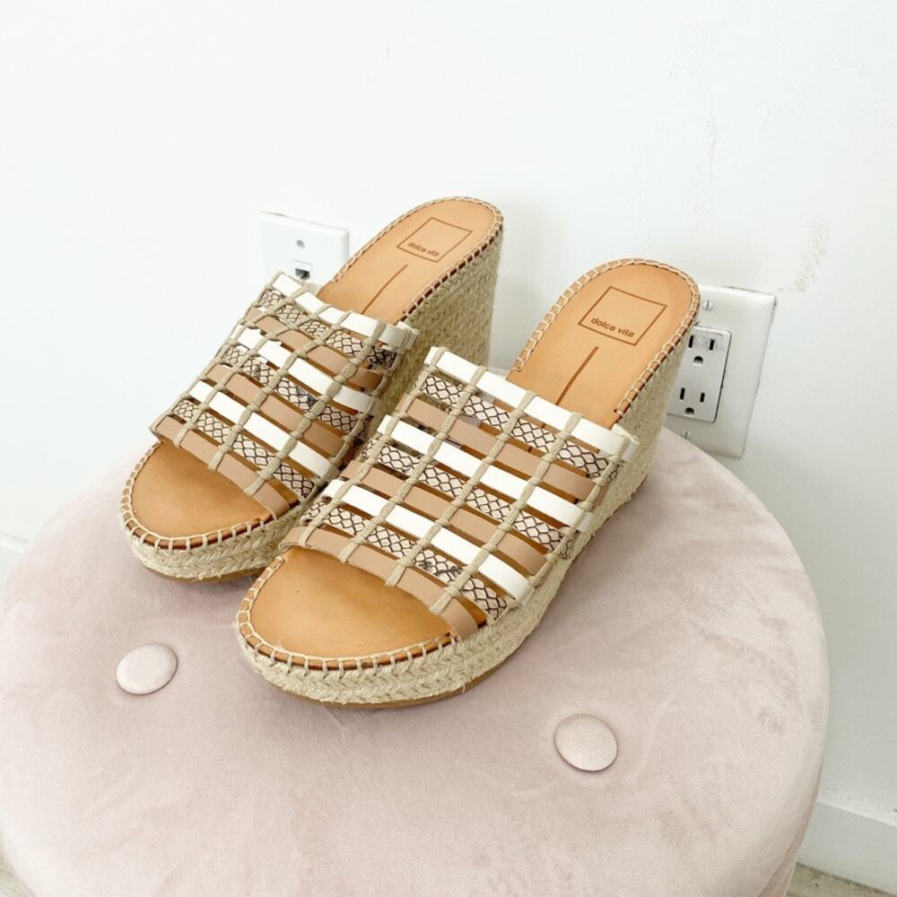 Dolce Vita Strappy Animal Print Espadrille Wedge Heels Size 10